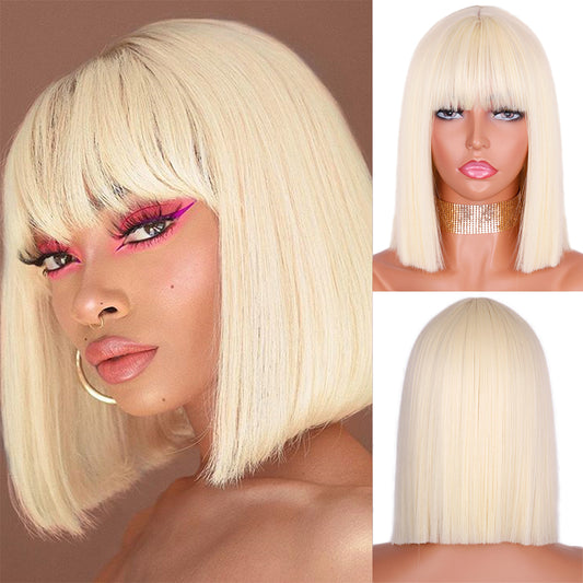 Short Straight Bangs Chemical Fiber Wig