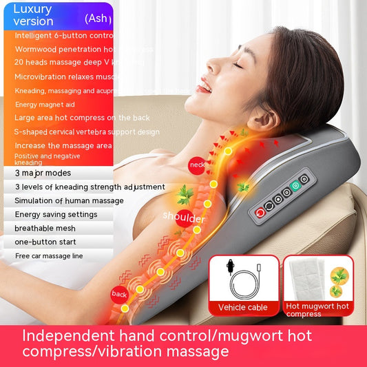 Neck Massager Neck Waist Back Lumbar Spine Lumbar Massage Cushion Home Kneading Pillow