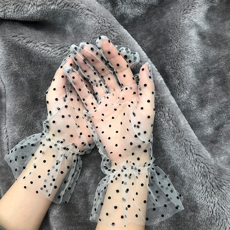 Mesh lace wedding gloves